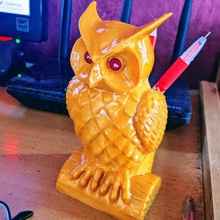 owl pen holder home stand pencil 3d print model - Mito3D