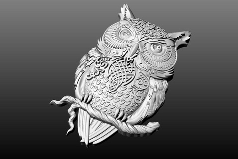 owl pendant 3d model jewelry gold silver house bird animal animals nature art decoration sculpture printable statue sculptures pendants 3d print model - Mito3D