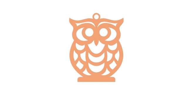 owl pendant earrings decoration 2d decor design jewelry art keychain emblem logo accessory 3d print model - Mito3D