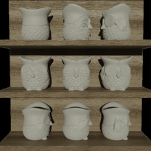 owl pot art pots 3d print model - Mito3D