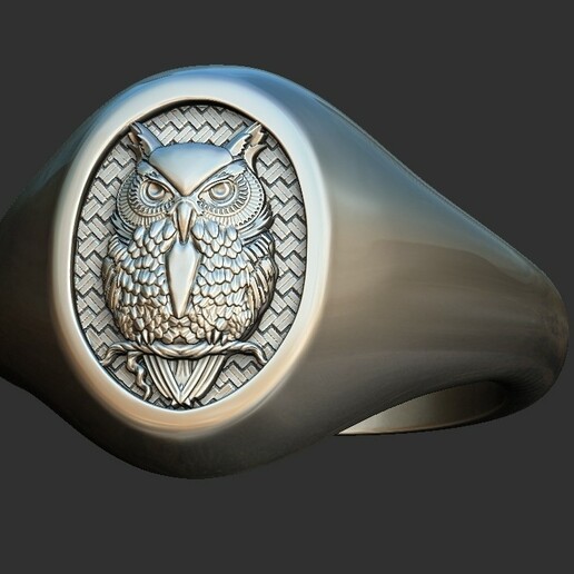 owl ring 3d print model jewel jewelry 3D print model - Mito3D