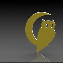 búho de la silueta decoración casa owl 3d print model - Mito3D