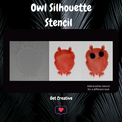 owl silhouette stencil art airbrush d cor template pattern painting background bird scrapbooking card making 3d print model - Mito3D