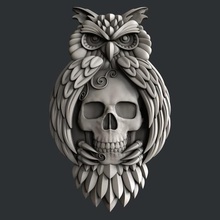 owl skull art 3dmodels printer bones magic artcam aspire vcarve