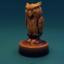 owl stand art sculpture decor toy 3d print model - Mito3D