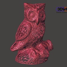 owl statue 3d scan voronoi style art animal makerbotdigitizer meshmixer sculpture scans replicas 3d print model - Mito3D