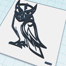 owl stencil 3d print model - Mito3D