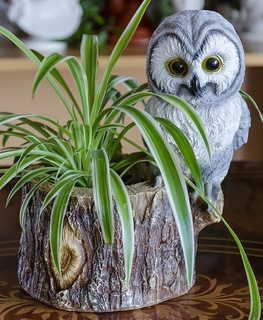 hibou thème planteur bureau organisateur article titulaire soutien Accueil maison fleur pot porte plume mignonne animal réaliste vase 3d print model - Mito3D