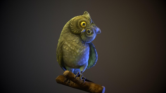hibou jouet eagle owl oiseau nature sculpture statue animal volaille prédateur 3d print model - Mito3D