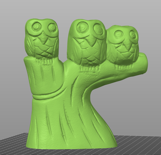owl trio owl tree trio wooden sculpture africa  3d print model - Mito3D