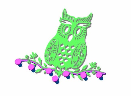 owl wall hanging key holder stand 3d print model - Mito3D