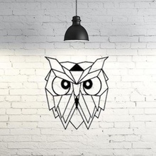 owl wall sculpture 2d art animal geometric geometry lowpoly low poly 3d print model - Mito3D