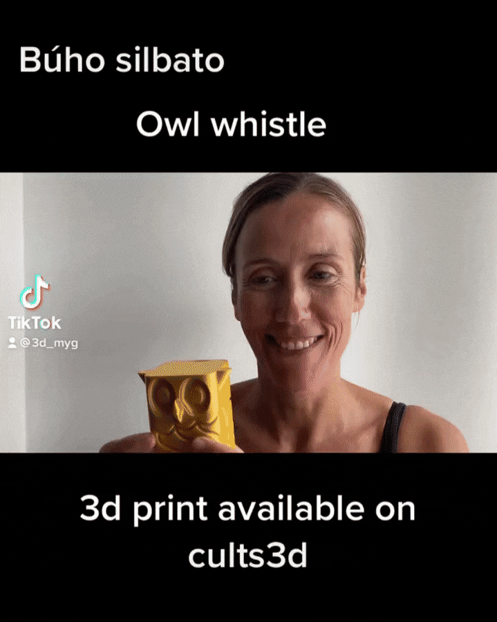 owl whistle - sounds real Game animal natural gift hanger sound printinplace 3D print model - Mito3D