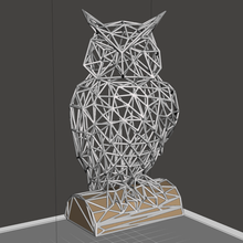 owl wireframe sculpture art wire wired statue bird modern decor 3d print model - Mito3D