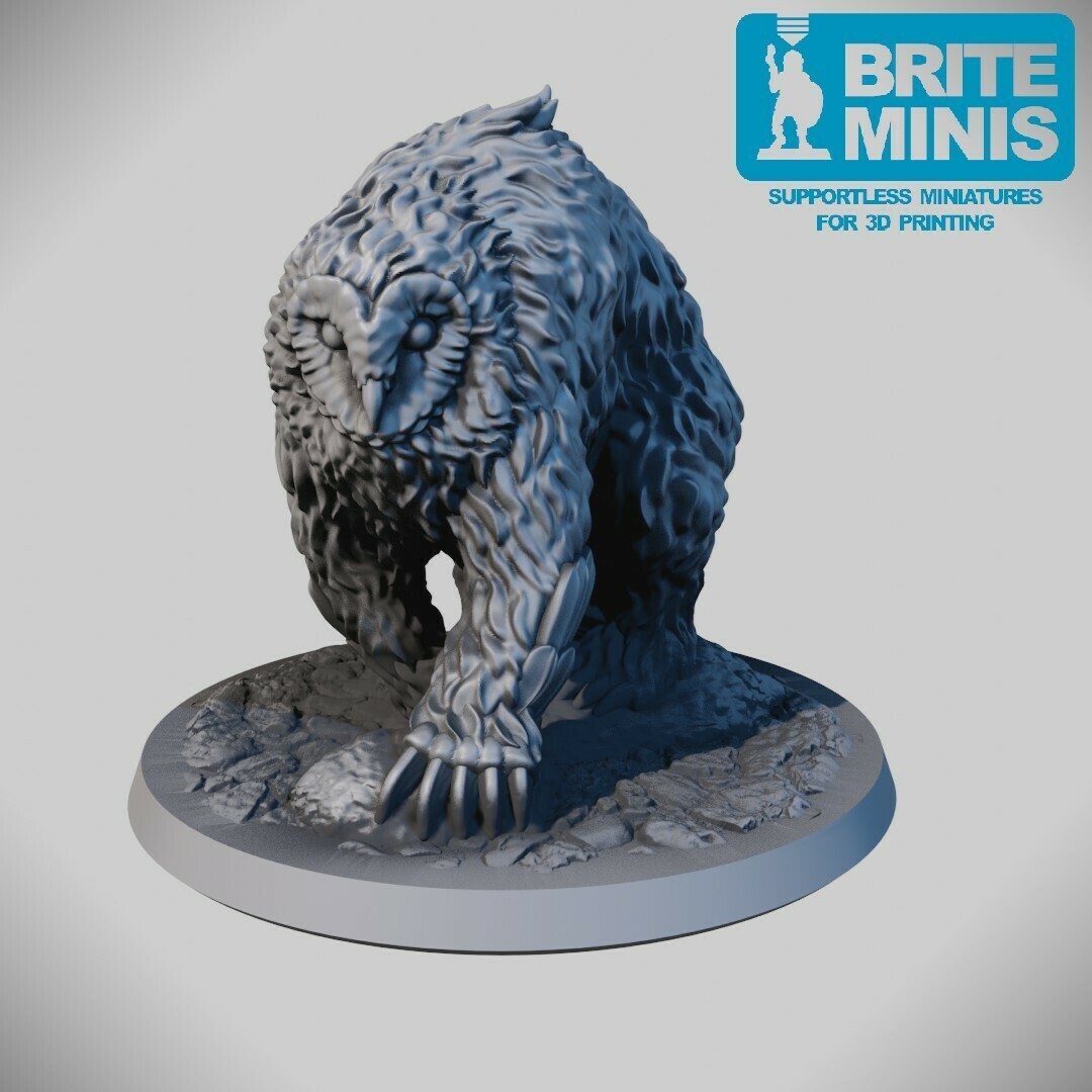 búho indefenso fácil impresión fdm resina monstruo oso calabozos Dragones dnd rpg juegos rol mesa d 3D print model - Mito3D