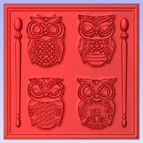 owls various stl relief 3d 3D print model - Mito3D
