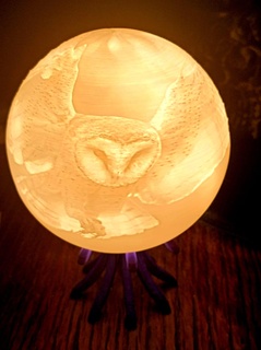 Eulen Ball Eule Lampe Lithophan 3d print model - Mito3D