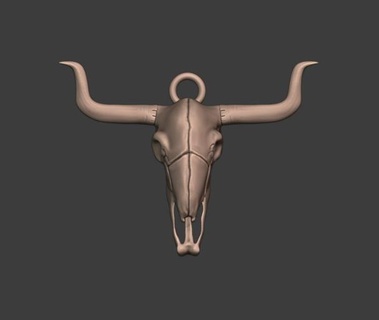 ox bull skull pendant necklace 3d print model - Mito3D