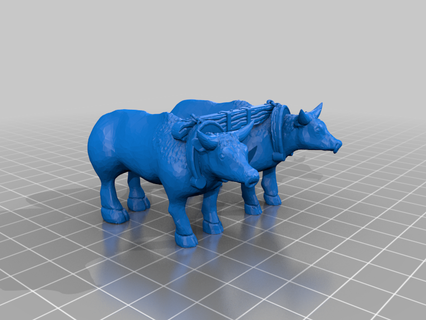 oxen double yoked hobby 3d print model - Mito3D