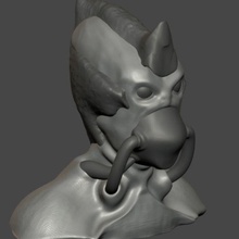 oxygenman 3 bust head art 3d print model - Mito3D