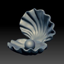oyster sea ocean mollusk clam bibalvo marine fishing pearl pearls luxury 3d print model - Mito3D