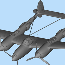 p-38 fighte fighter piston lightning 3d print model - Mito3D