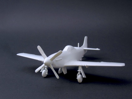 p 51d mustang 1 72 minyatür ölçek uçak 3d print model - Mito3D