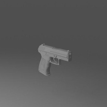 p2000 tabanca düşük poli 3d print model - Mito3D