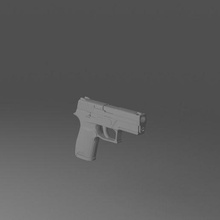 p250 gun lowpoly 3d print model - Mito3D