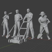 p4 bahçıvanlar işçiler ölçek modelleme reçine mimari modelcilik Kadın KADIN özçekim insanlar Yaygın meslek poz şekil Sanat insan kız model diyorama adam erkekler 3d print model - Mito3D
