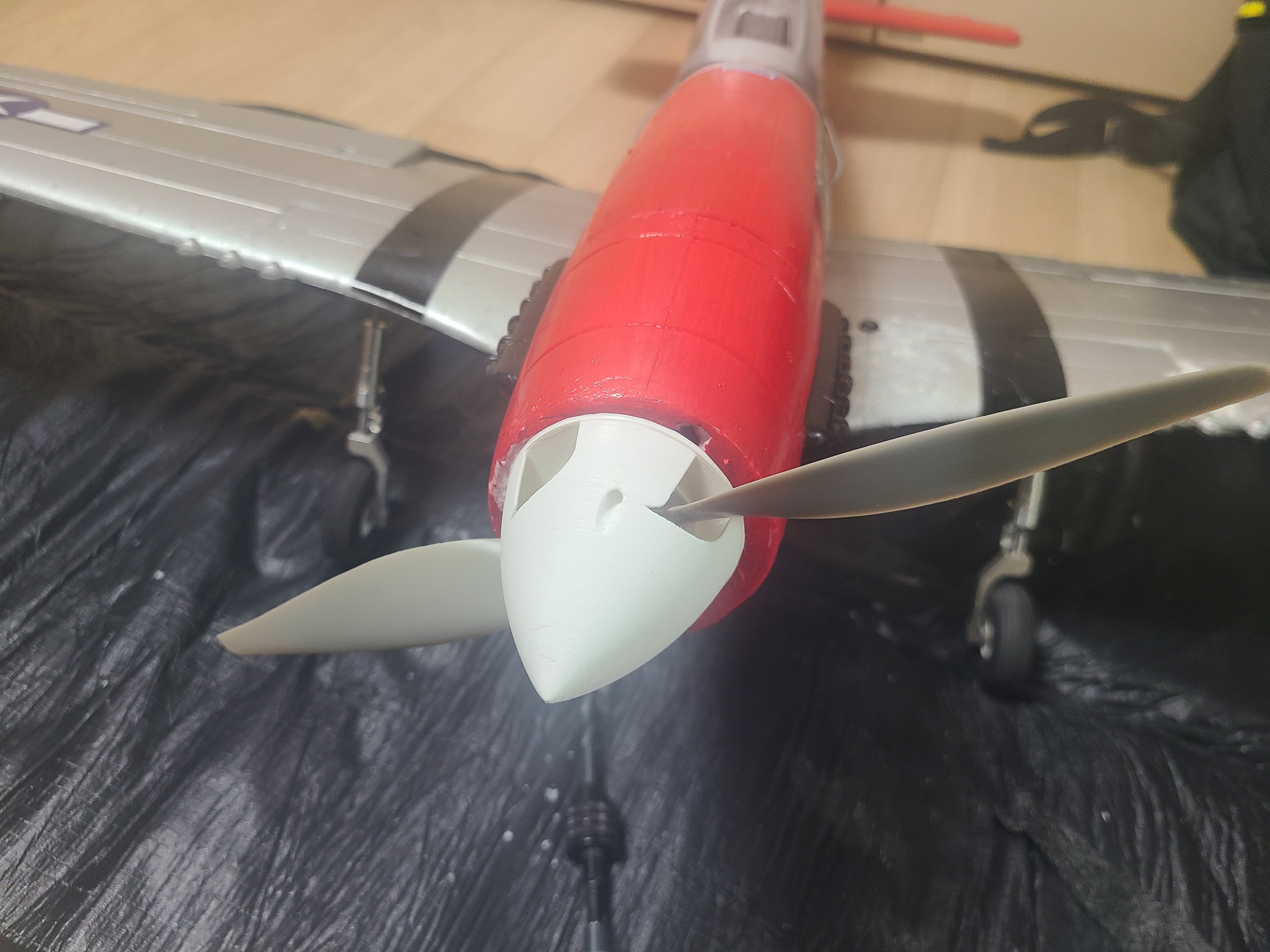 p51 hilandero 50mm 2 4 espada juego rc avión p51d 4blade 2blade mustango 1100mm 1200mm 3D print model - Mito3D