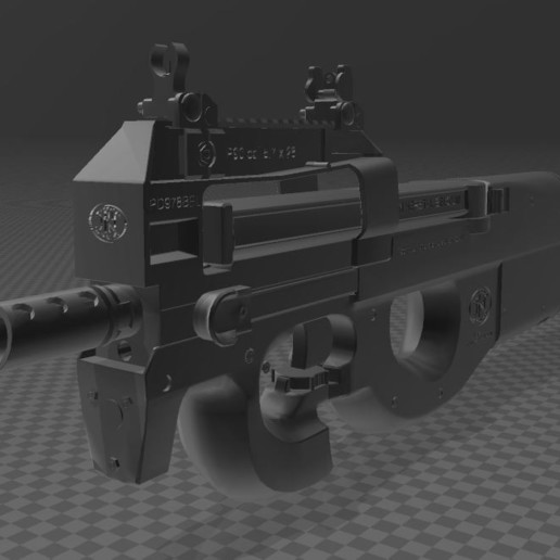p90 herstal belgium various sidearm firearm fn machinegun 3D print model - Mito3D