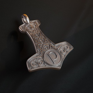 p q r personal thor pendant hammer viking celtic necklaces jewelry 3d print model - Mito3D