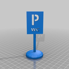 p wc art signs logos desktop stand 3d print model - Mito3D