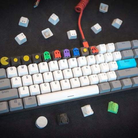 pac-man cherry mx keycaps gadget computer pacman key ghost mechanical keyboard cap keycap keeb artisan 3D print model - Mito3D
