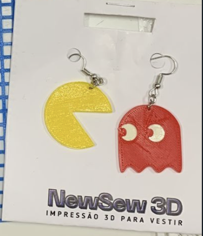 pac-man earring - keychain pacman geek pendant jewelry 3d print model - Mito3D