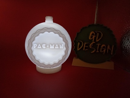 pac man retro oyun Noel süs tealight çeşitli okuma ışık Parti gece lambası ofis çocuklar oda Sanat dekor adam mağara kulübe 3d print model - Mito3D