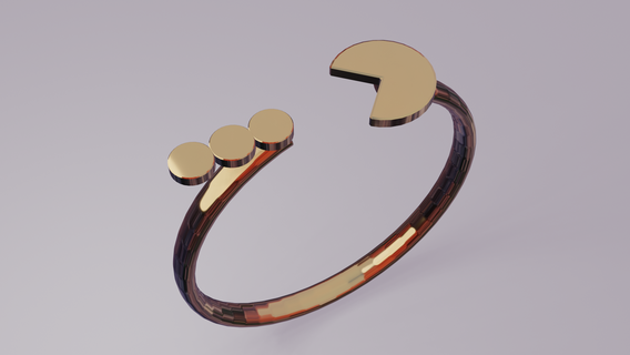 pac man anel joalheria anel pac man anel joalheria 3d print model - Mito3D