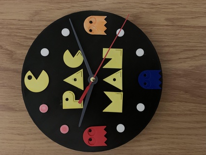 pac man clock pacman art games 3d print model - Mito3D