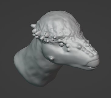 pachycephalosaurus head magnet magned dinosaur 3d print model - Mito3D