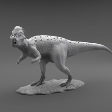 pachycephalosaurus art dinosaur dino creature beast iguana lizard extinct herbivore nature prehistoric jurassic animal miniature figurine 3d print model - Mito3D