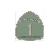 pacific coast highway key chain & 6 sign 3d print model - Mito3D