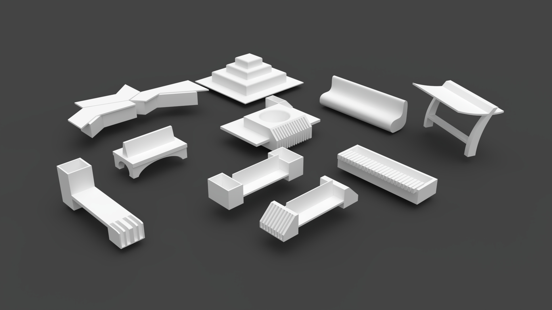 paketlemek 10 dış mobilya Forniture dışarıda 3D print model - Mito3D