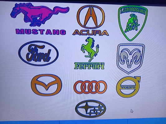 pack 10 marcas de auto hotweels logos logo logotipo marke audi subaru ford lamborghini fähre acura ausweichen volvo mazda mustang 3d print model - Mito3D