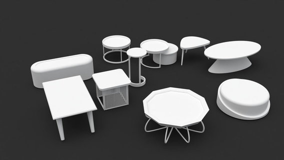 pack 10 tables muebles forniture 3d print model - Mito3D