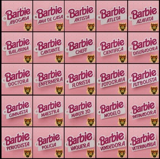 pacco 1 Barbie professioni chiave Catene anelli portachiavi rosa ragazza film Principessa cuore donna bacio ciondoli 3d print model - Mito3D