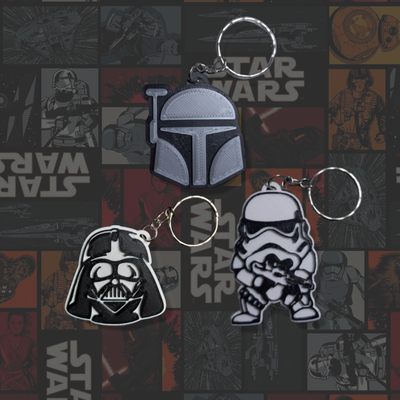 pack 1 étoile guerres porte clés stormtrooper mandalore mandalorien joda dark vader sombre r2 d2 table tables silhouette ombre mur art 3d print model - Mito3D