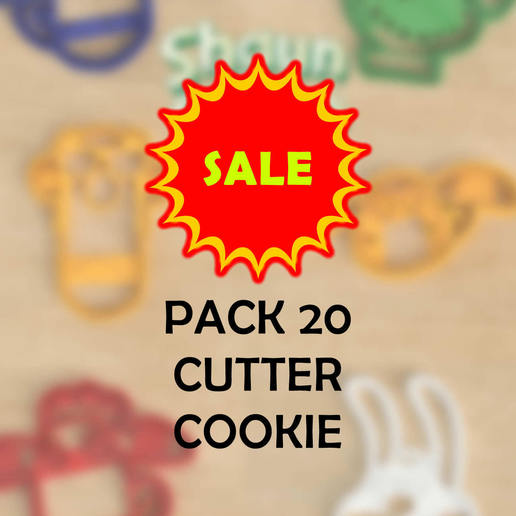 pack de 20 coupeur biscuit aléatoire art minecraft cutter cookie creeper steve enderman shaun les moutons le cochon licorne totoro yoda mandaloriennes 3D print model - Mito3D