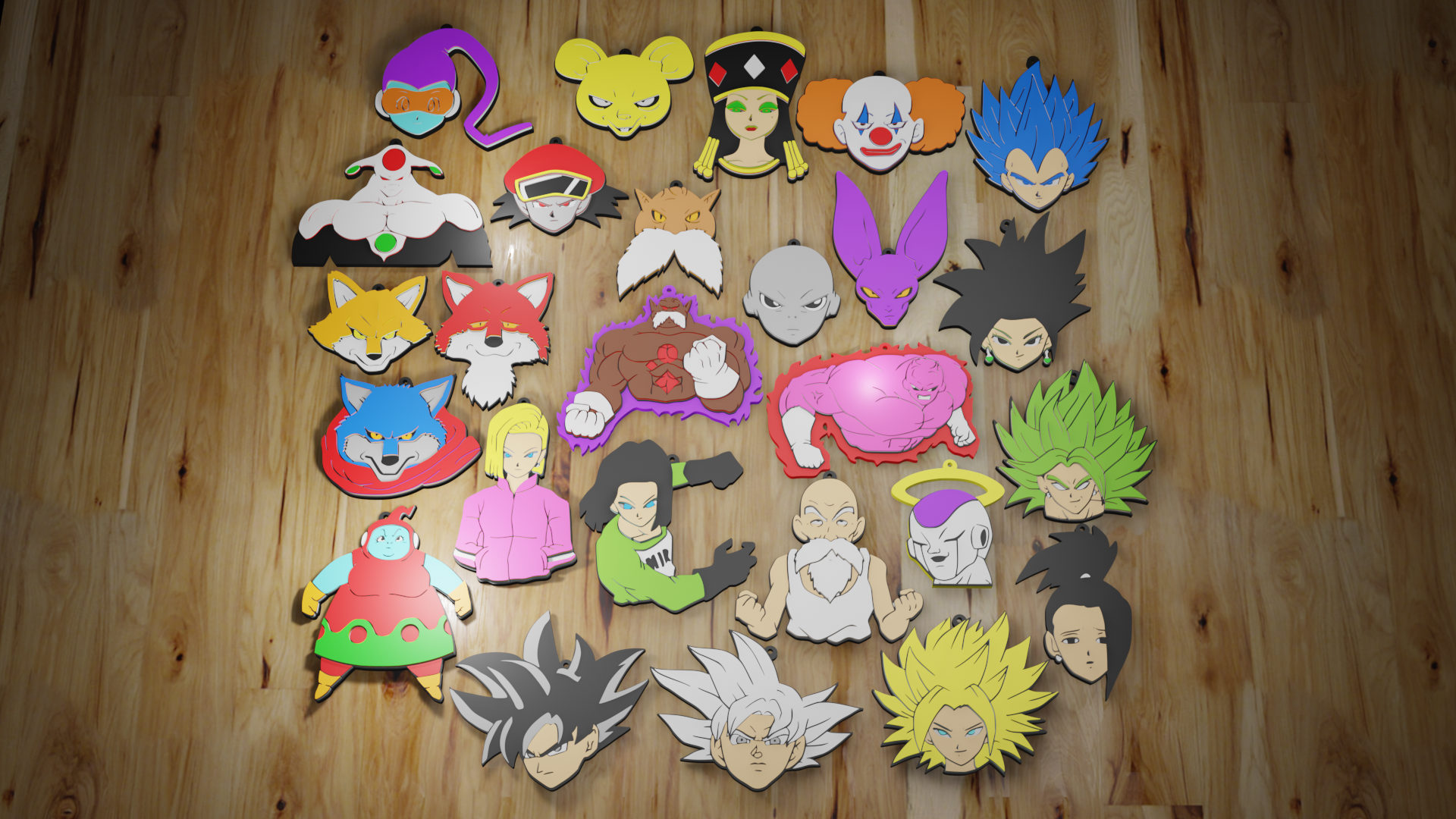 pack 26 Dragon Ball super tournoi Puissance porte clés bijoux goku ultra instinct Android 17 briand château Bergame basilic lavande roasue toppo Jiren dyspo agnilase bergers congélateur carrelage chou frisé caulifla ssj retirer Sherry Vermouth 3D print model - Mito3D