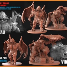 pack 2 stl orcs gameworkshop charactersstl 3d ogres minis demons paint warhammer prints impression 3d print model - Mito3D